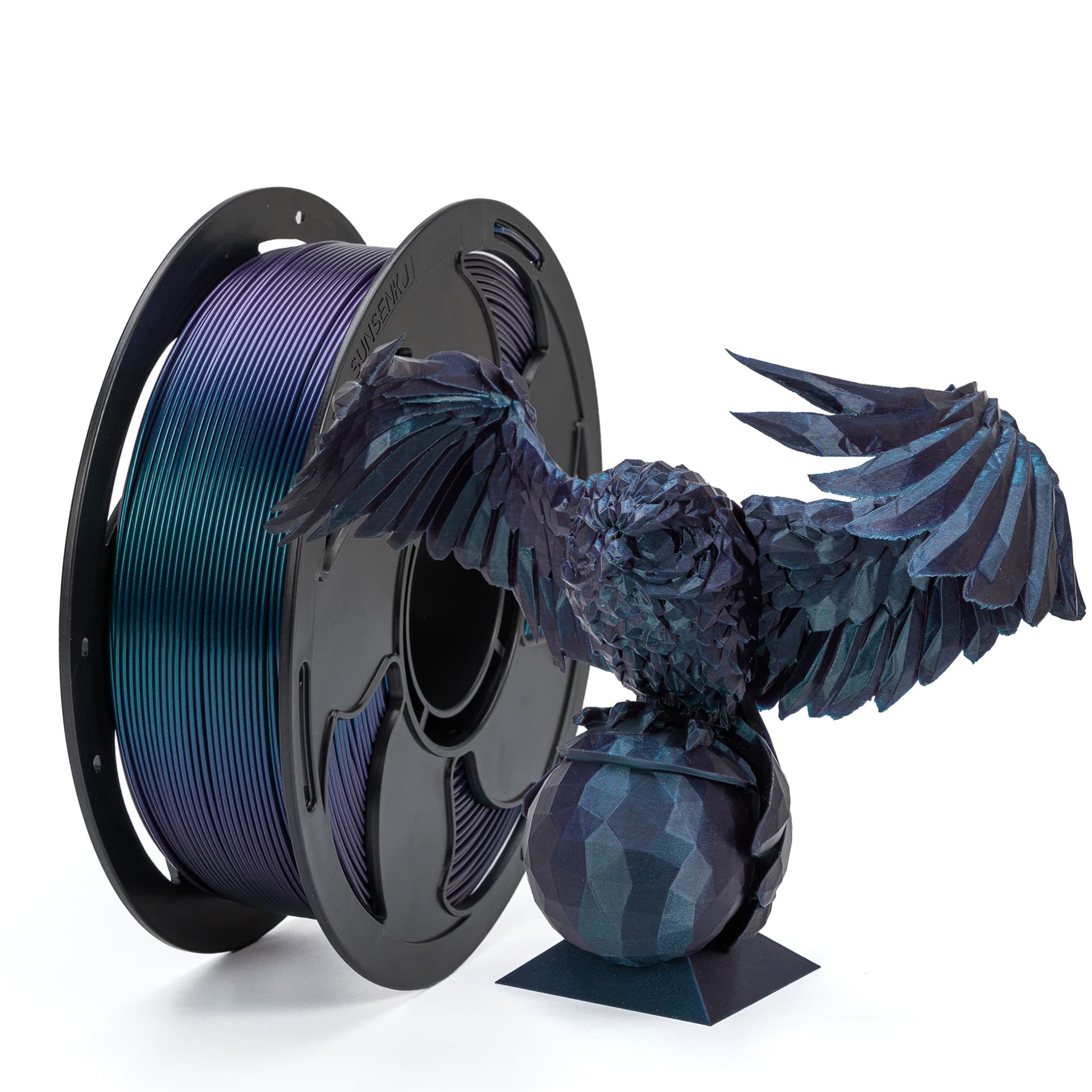 Tuosen 3D printing filament PLA chameleon filament royal green PLA sparkle color changing PLA filament 1KG