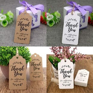 Factory Wholesale Kraft Paper Thank You Tag Gift Card Packaging Box Hanging Tag Label Thank You Card Tag