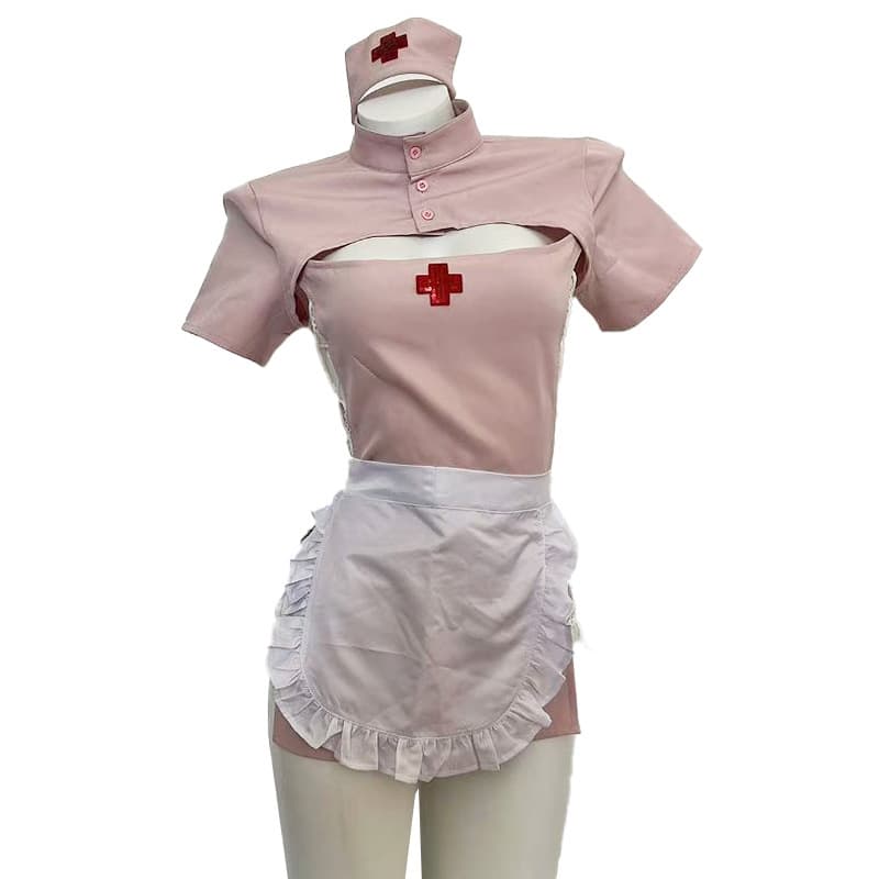 Sexy lingerie sweetheart nurse sexy lingerie sexy slit exposed buttocks uniform suit hip-covering no-take-off suit wholesale