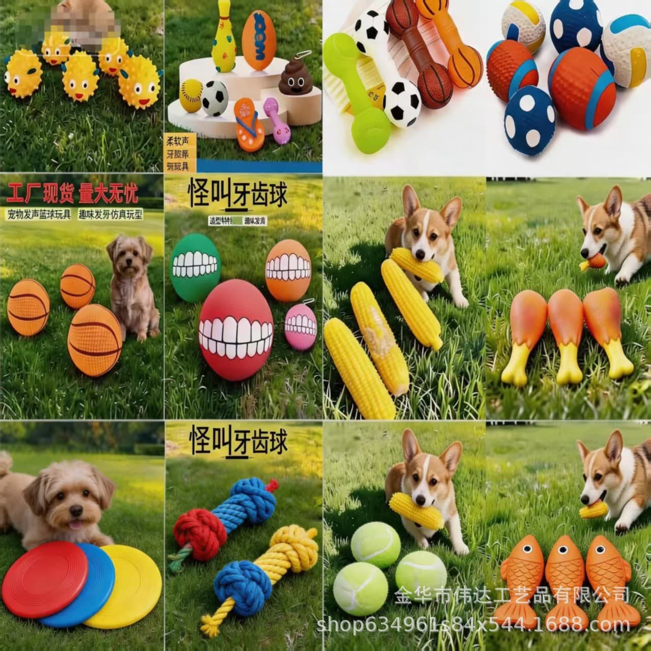 Dog Toy Pet Squeaky Toy Durable Chew Toy for Puppies Teeth Cleaning Training TPR Toy Wholesale