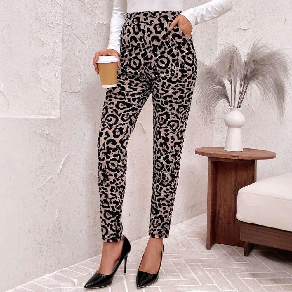 2024 autumn and winter new European and American cross-border Amazon temu elastic waist slim casual fashion ankle-tie nine-point pants for women