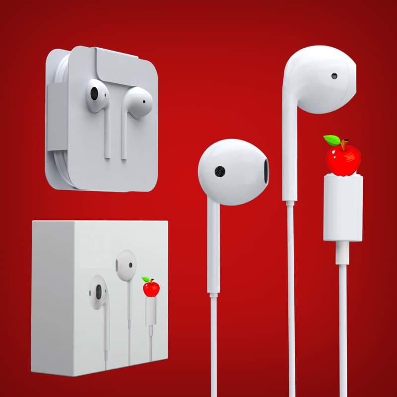 Suitable for Apple original headphones lightning original chip wire control with microphone low-accent in-ear wired headphones