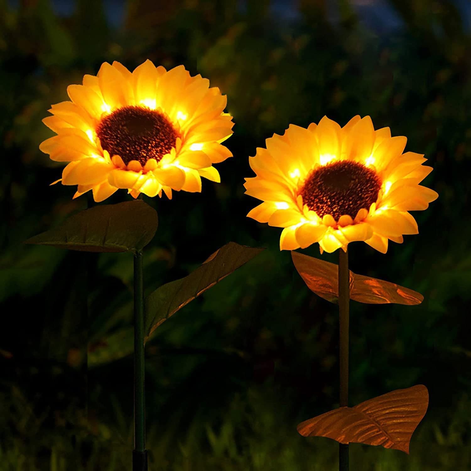 LED flower arrangement solar single-head sunflower lantern outdoor courtyard ground lamp garden decorative light solar panel
