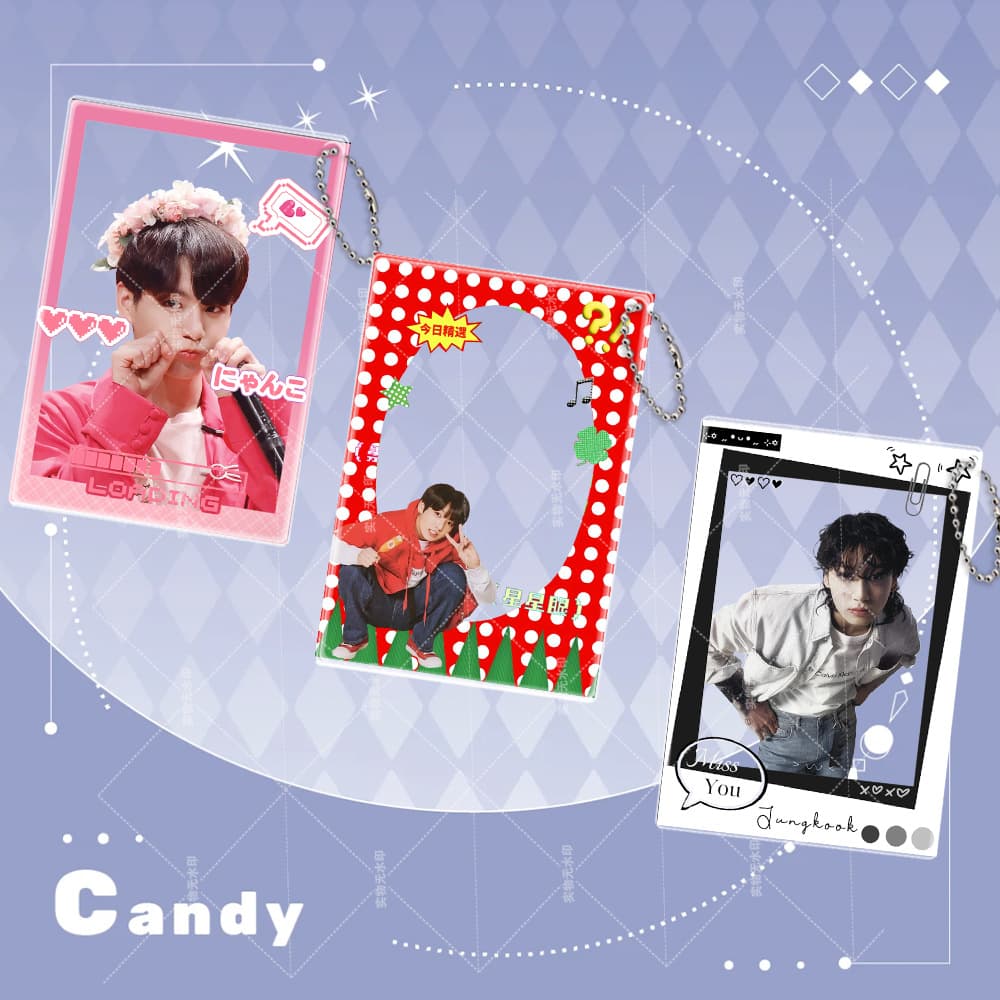 BTS Jungkook acrylic card support peripheral high-definition transparent photo card photo school bag decoration pendant