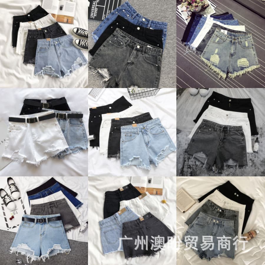 Women's Denim Shorts 2026 Summer Rolled Hem Slightly Flawed High-Waist Straight-Leg 5-Inch Shorts Versatile Wide-Leg Mid-Length Shorts