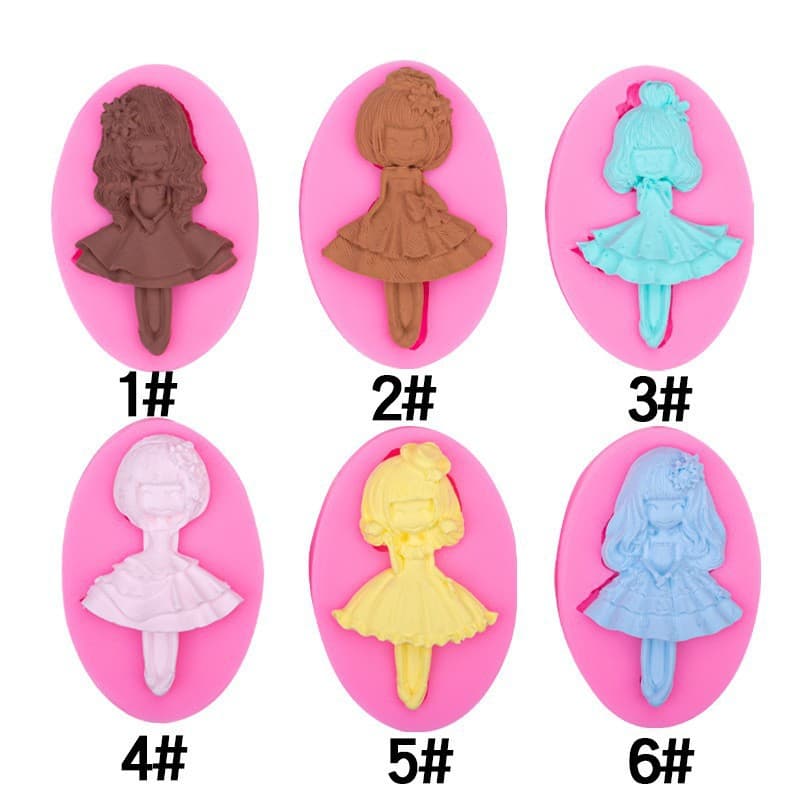 DIY Dancing Girl Silicone Mold for Fondant, Handmade Soap, Chocolate, Baking Liquid Mold, Cake Decoration Silicone Mold