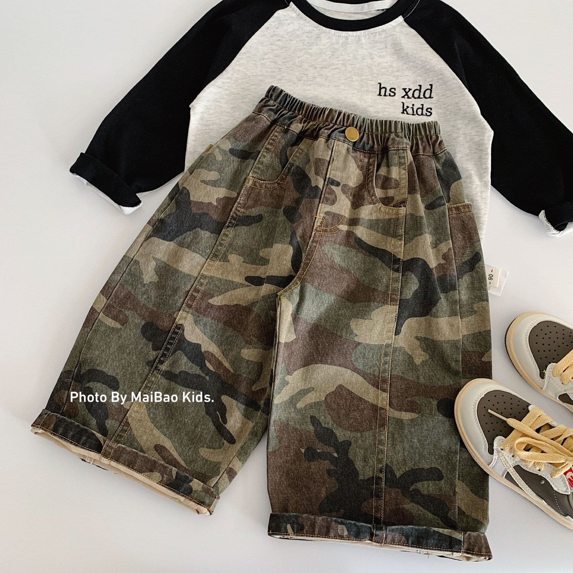 Maibao Boys' Pants 2026 Autumn New Style Kids' Stylish Camouflage Loose Casual Pants Boys' Wide-Leg Pants Drop Shipping