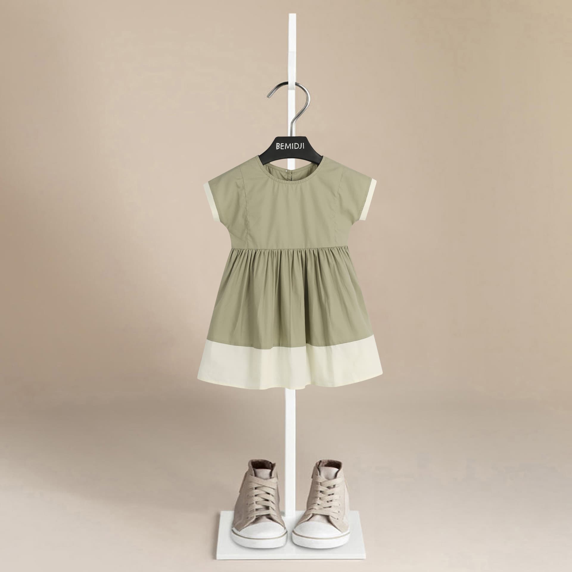 Cool Summer Cotton Baby Girl Princess Dress for Small Medium Children, A-Line Skirt Casual Girl Dress