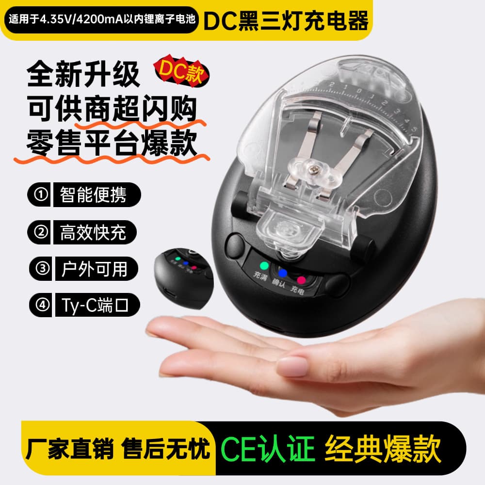 Universal Charger Flash Sale Hot Item DC Black Three-Light Charger for CCD Camera Battery Universal Charger Cross-Border