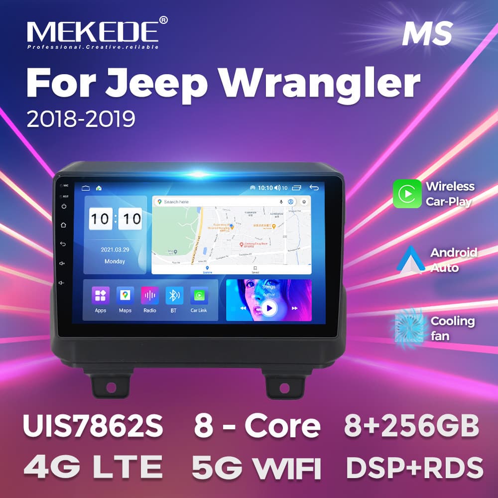 Large Screen Android Smart Navigation for Jeep Wrangler 2018-2019