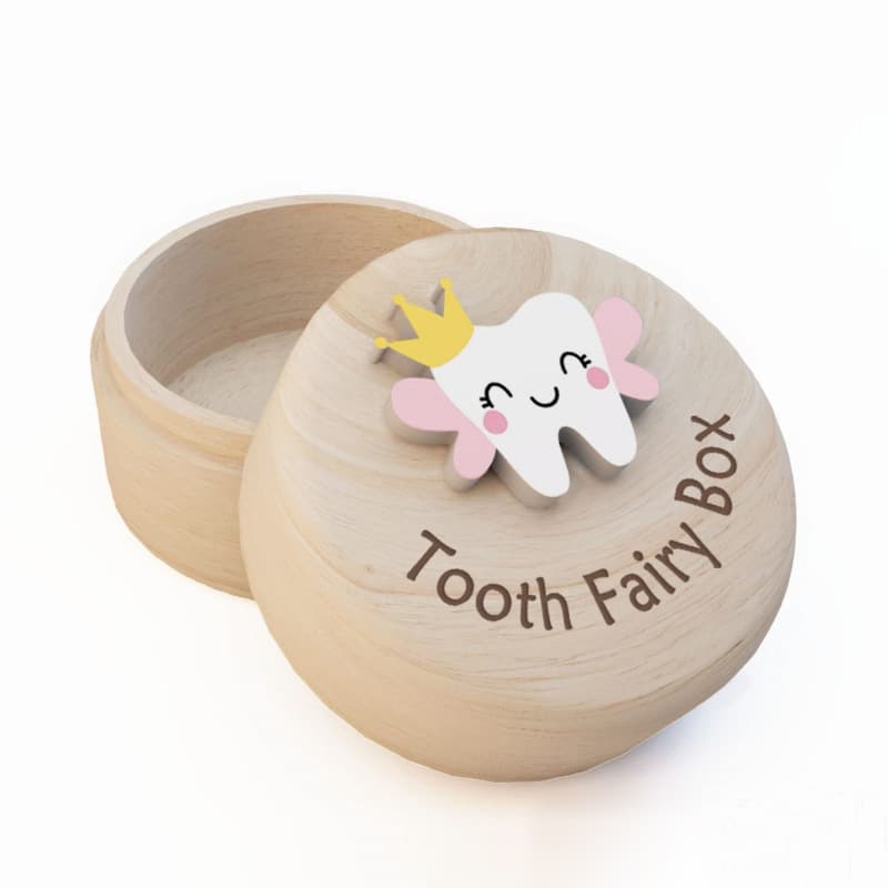Cross-border Wooden Baby Tooth Box for Boys and Girls, Children's Baby Tooth Storage Box, Memorial Keepsake Box for Baby Hair and Umbilical Cord