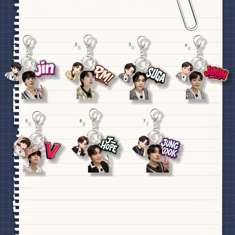 BTS V Min Yoongi Park Jimin Jungkook Kim Taehyung Keychain Pendant 1790