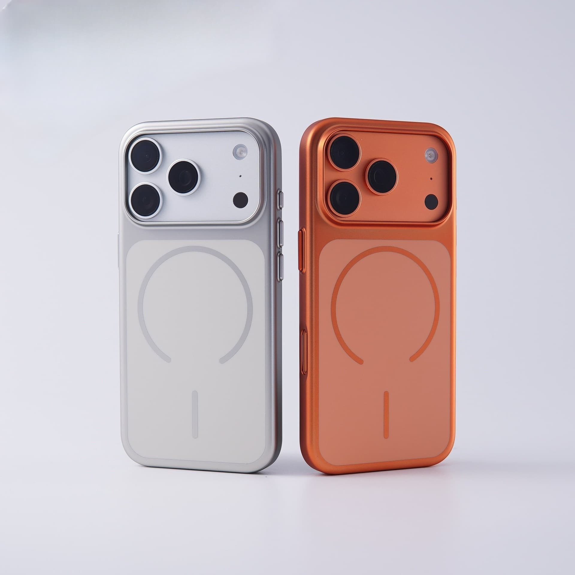 iPhone 17 Pro Max Simple Solid Color Electroplated Thin Ring Magnetic Phone Case Compatible with Apple 16 Anti-Fall Protective Cover