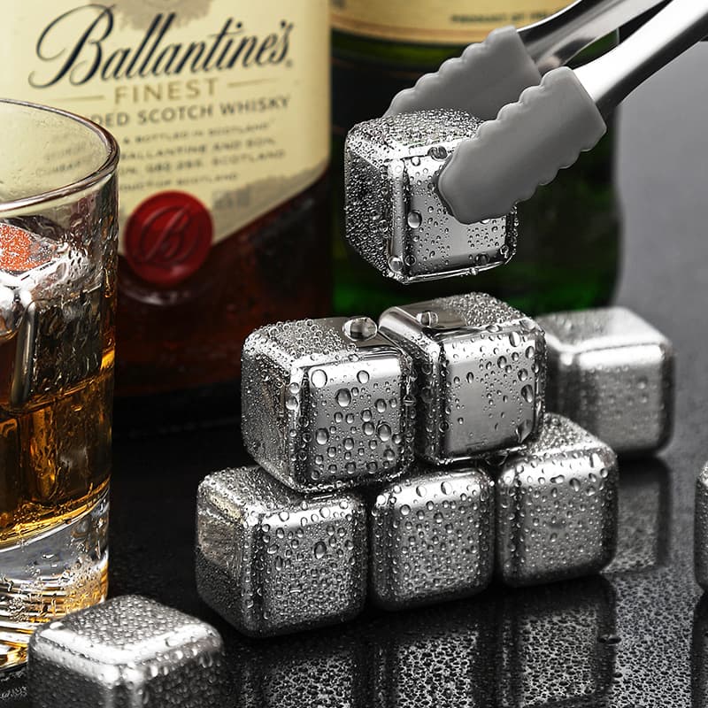 304 Stainless Steel Ice Cubes and Wine Stones Set - Reusable Metal Freeze Pellets for Beer and Whiskey