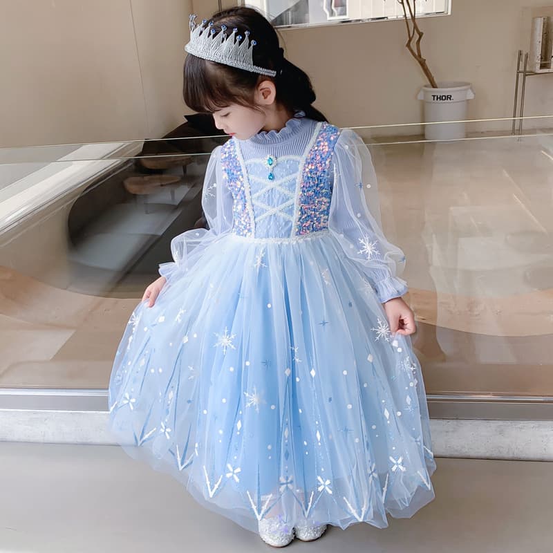 2025 New Aisha Princess Dress Girls Spring and Autumn Aisha Knitted Sweater Skirt Girls Children Autumn and Winter Dress