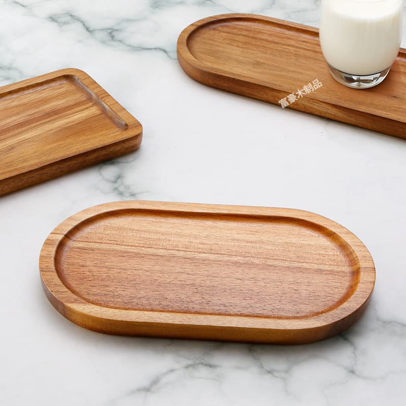 Japanese acacia wooden tray twenty rectangular dinner plate fruit plate snack plate oval bread board teacup plate wooden