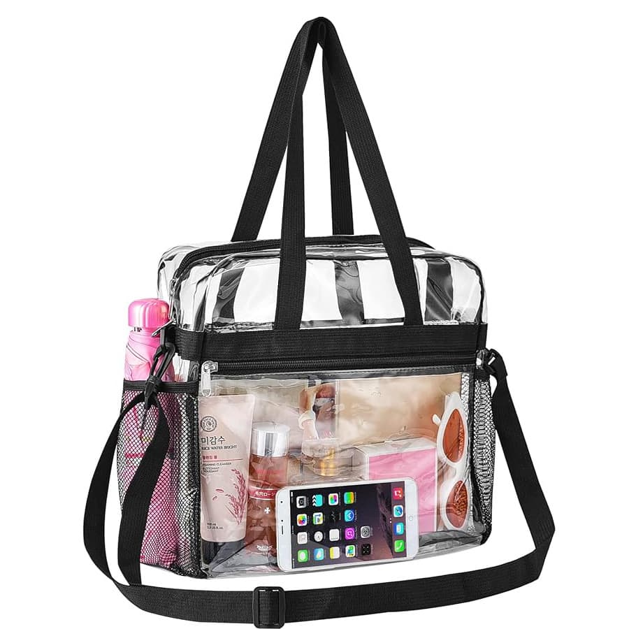 Cross-border Hot Selling Transparent PVC Handbag Crossbody Travel Bag Multifunctional Shopping Bag Stadium Concert Luggage