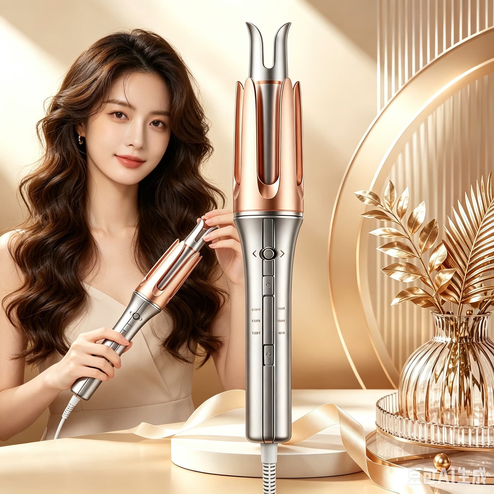 Cross-border Anti-scald Automatic Curling Iron 32mm Water Wave Big Wave Electric Curling Iron Non-damaging Hair Care Curler
