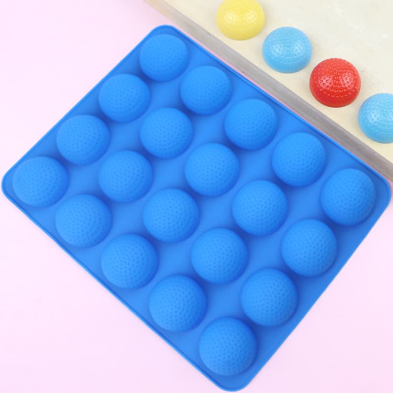 Silicone Cake Mold 20-Cavity Small Round Ball Mold Semi-Sesame Ball Chocolate Mold Ice Cube Tray Soap Mold