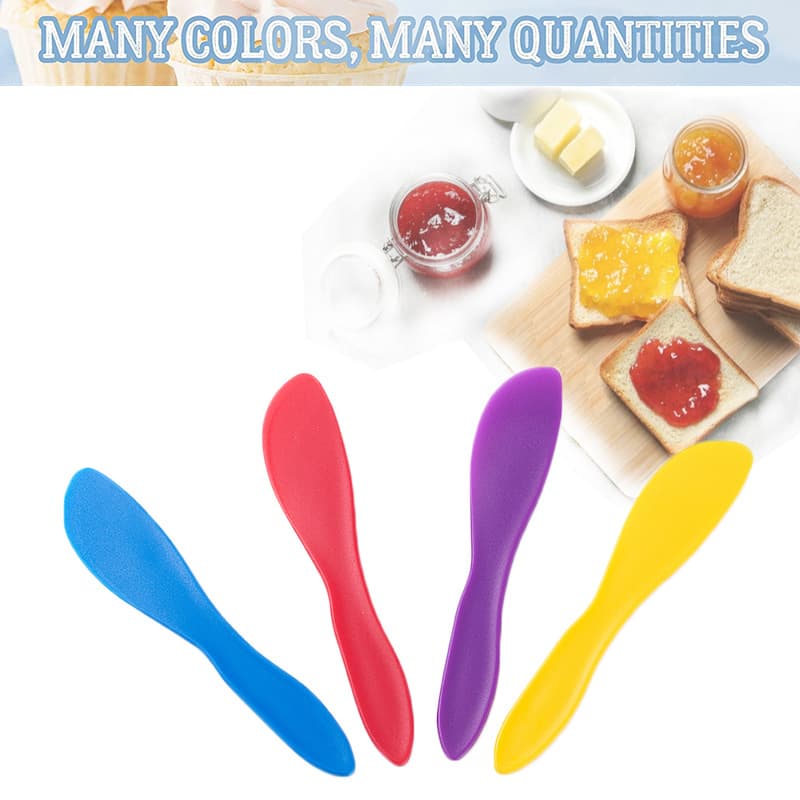 Wholesale Food-Grade Plastic Small Spatula Butter Knife Jam Knife Cream Knife Food Spreading Knife from Factory Source for Cross-Border