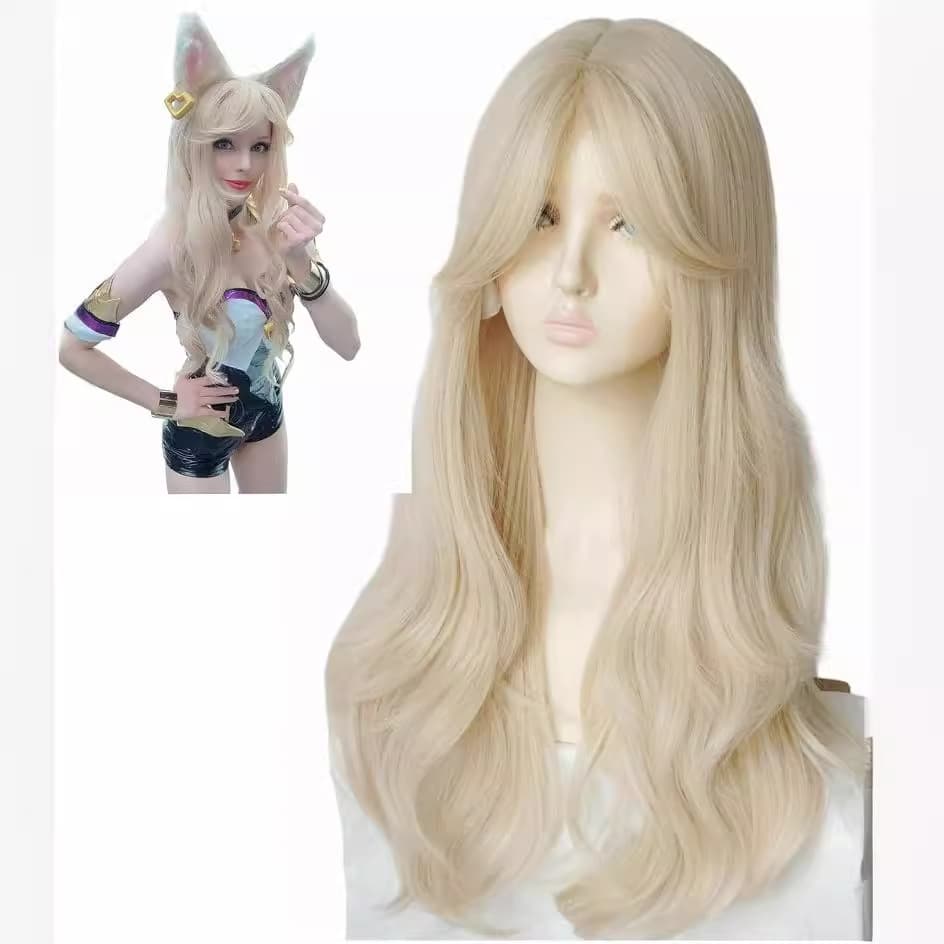 Anime Wig Women's Long Curly Blonde Wig Halloween High Temperature Synthetic Fiber Wig Factory Wholesale