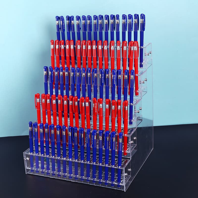 Acrylic Pen Holder Desktop Stationery Store Creative Neutral Pen Display Storage Rack Transparent Plastic Pen Stand Organizer