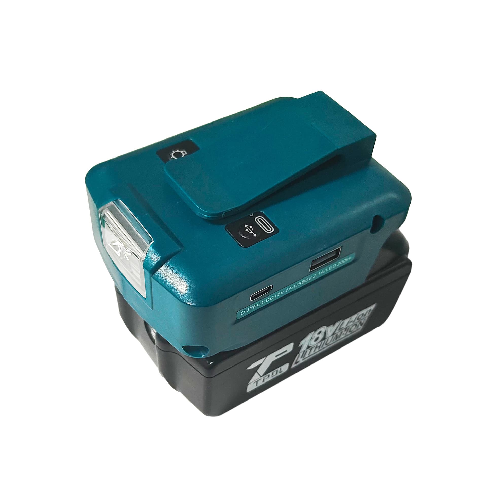 Compatible with 18V lithium battery work light for Makita, Bosch, DeWalt, Milwaukee with belt clip LED lamp