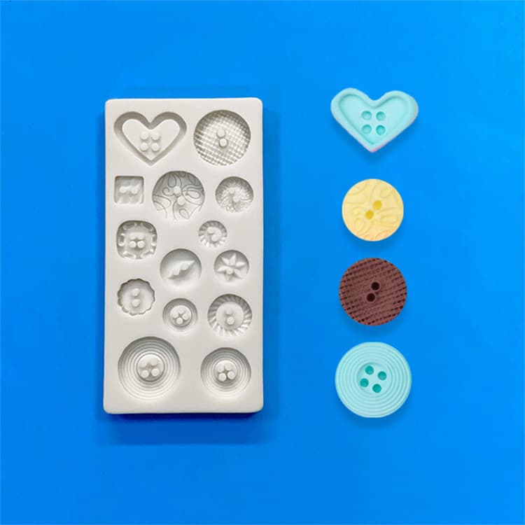Wow DIY Button Chocolate Candy Fondant Cake Decorating Silicone Mold Multi-Shape Button Resin Mold