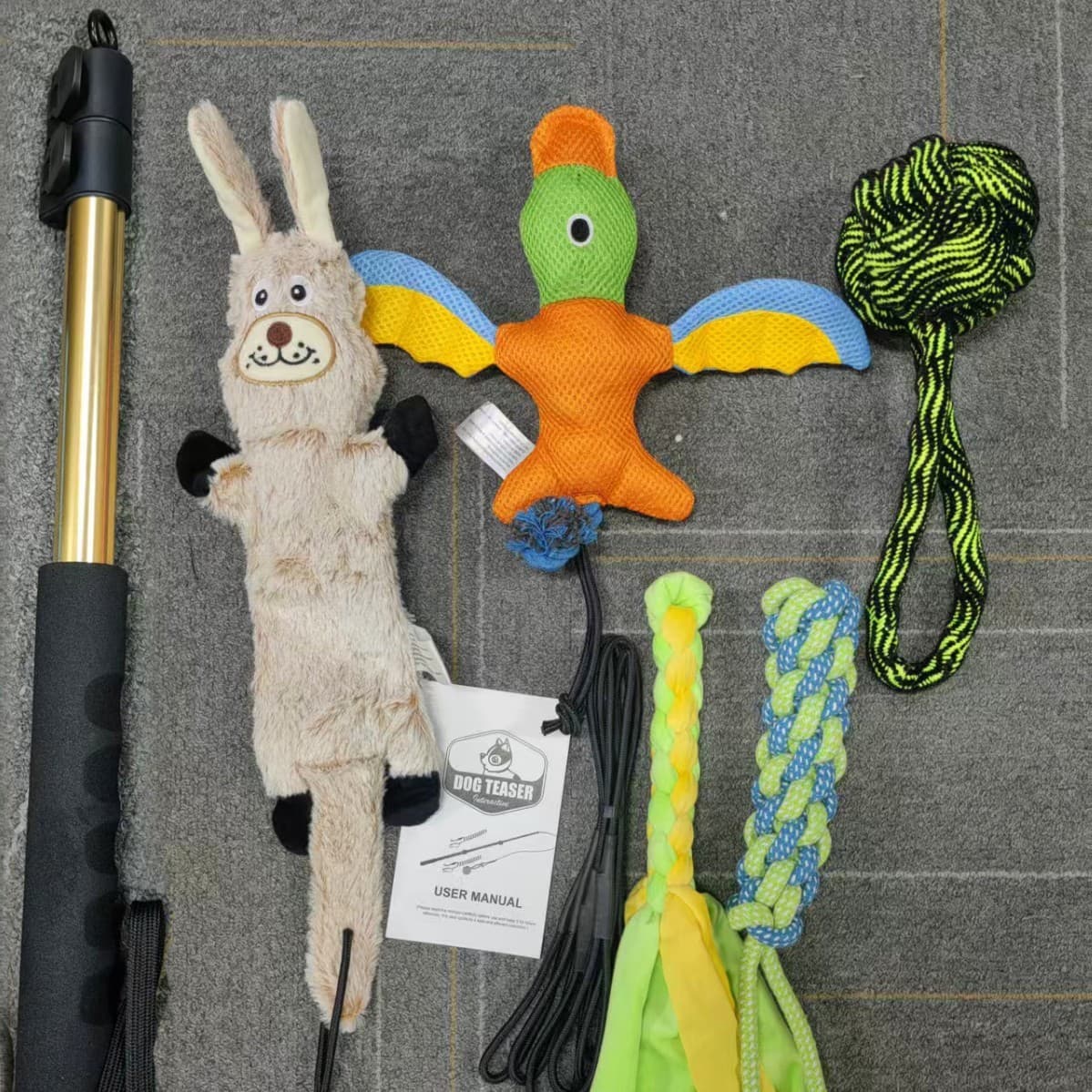 Retractable Dog Teaser Wand Dog Toy Teasing Stick Dog Play Toy Dog Interactive Toy Cat Pet Toy