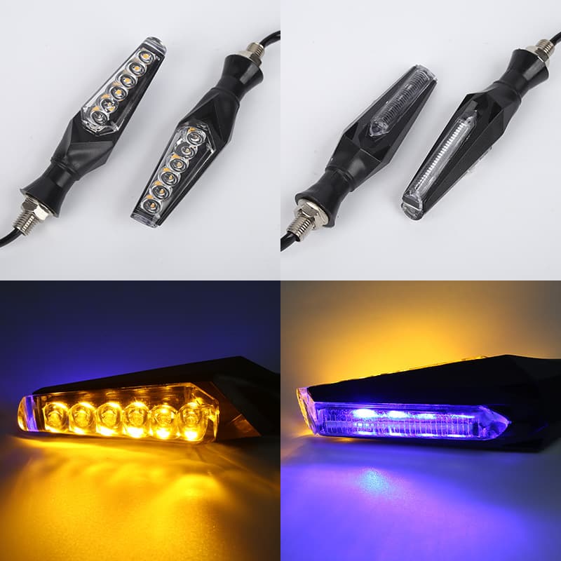 Flowing Water Turn Signal Light with Transparent Lens, 12V Off-Road Vehicle and Electric Car Modification Accessory, LED Dual-Side Turn Signal Light