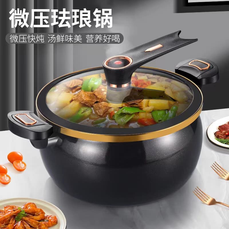 Enameled pressure cooker, pumpkin pot, non-stick cooking pot, large capacity, uncoated pot for home use, multi-functional gift.
