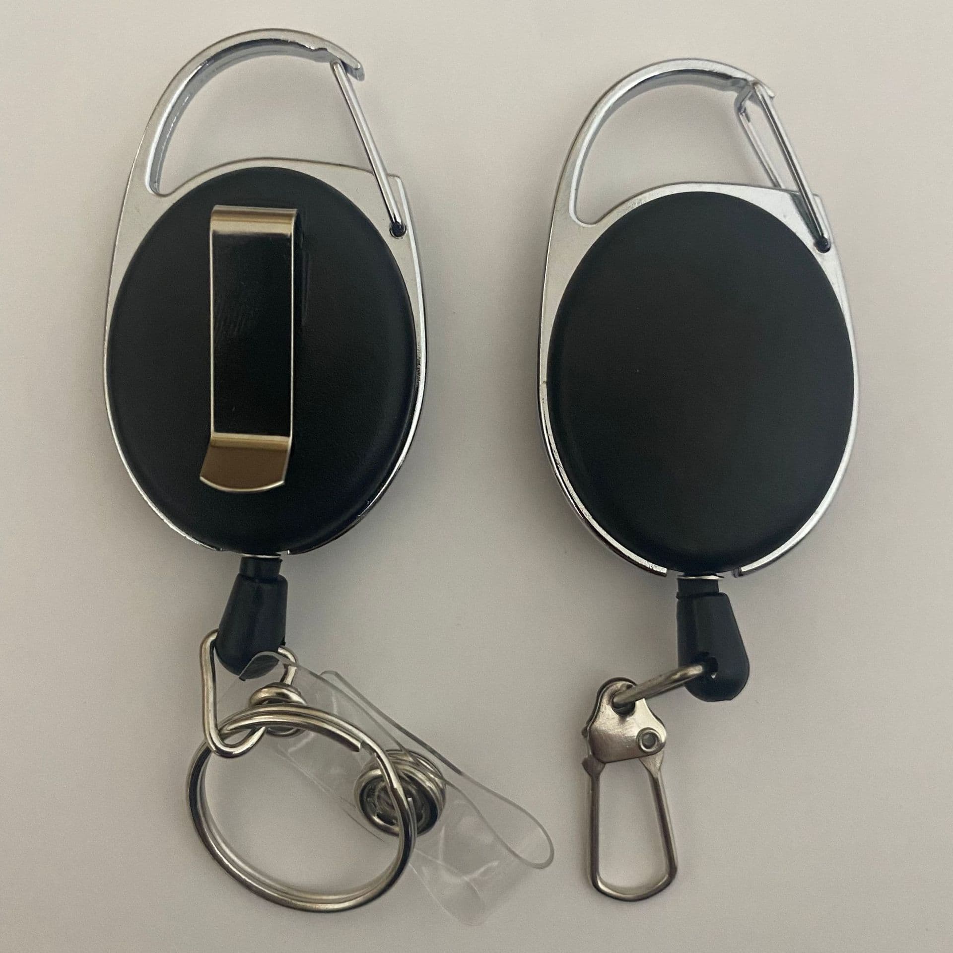 Easy-pull metal telescopic buckle zinc alloy easy-pull key ring anti-loss document anti-loss oval frosted pull cord