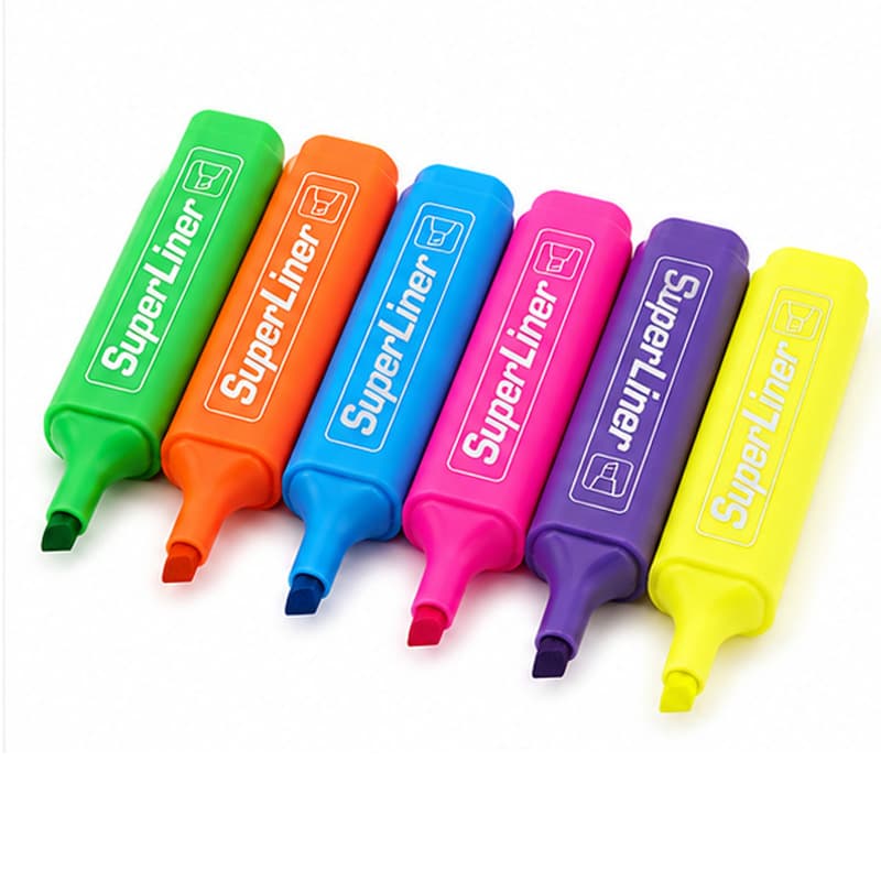 4-Color 6-Color Fluorescent Highlighter Marker Pen for Students, Graffiti, Journaling, Chisel Tip Watercolor Highlighter
