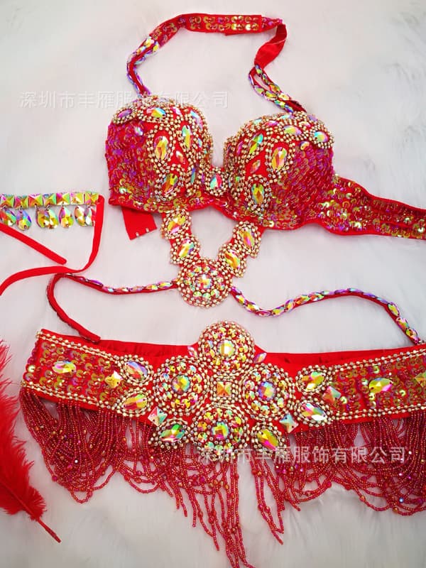Sequin Sexy Belly Dance Performance Costume Women Oriental Dance Outfit Pole Dance Bra Nightclub Stage Wear