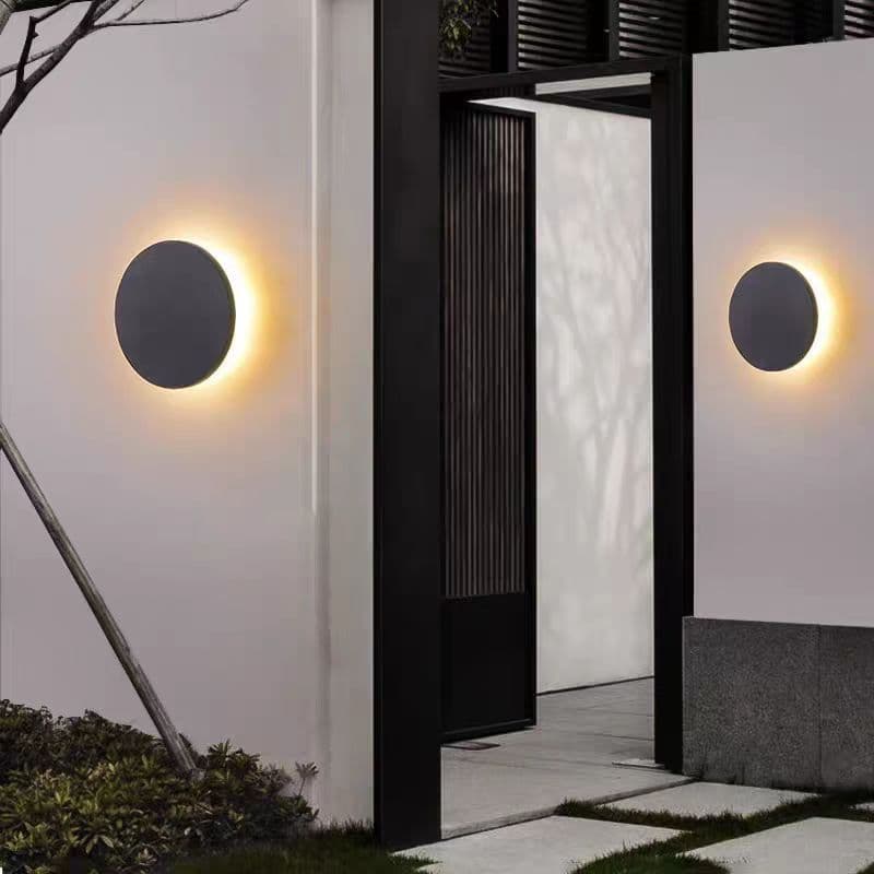 LED Outdoor Waterproof Wall Light, Simple Modern Villa Courtyard Garden Exterior Corridor Round Wall Lamp