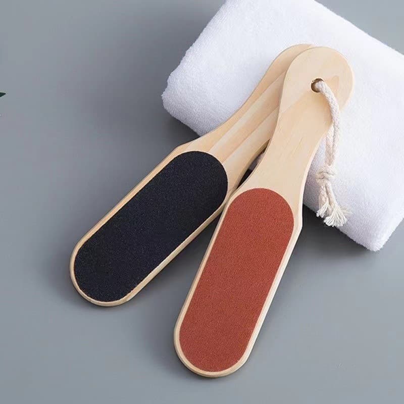 Factory double-sided wooden handle foot file for removing dead skin and calluses, wooden foot rasp, foot file, pedicure tool