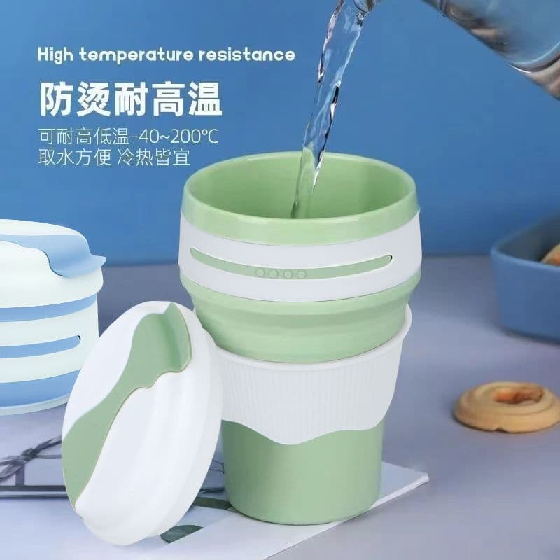 Creative Drop-Resistant High Temperature Resistant Silicone Collapsible Coffee Cup New for Men and Women Outdoor Travel Portable Telescopic Water Cup