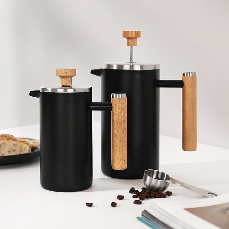 304 Stainless Steel French Press Coffee Maker, French Drip Coffee Set, Tea Brewing Set, Double-Layer Insulated Coffee Set