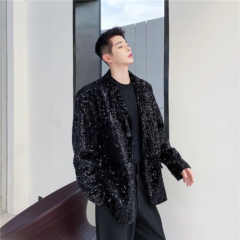 20 autumn new style super fashionable INS hot ultra-dense sequin personalized stage eye-catching suit for men and women TF16-0125