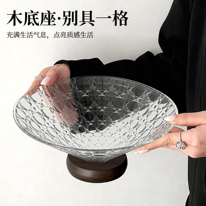 Fruit plate, living room and tea house, use fruit basket to celebrate the New Year, imitation glass fruit plate, candy, foreign trade, dried fruit snacks, display plate