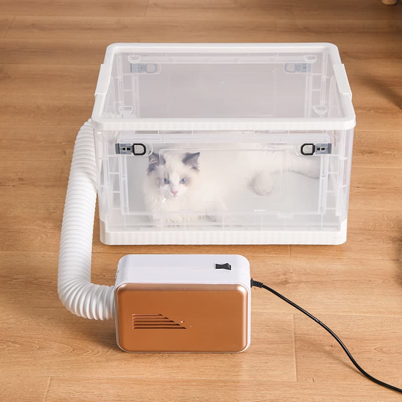Pet Drying Box Transparent Noise Reduction Wheels for Cats And Dogs Home Use Bath Drying Machine Pet Grooming Supplies