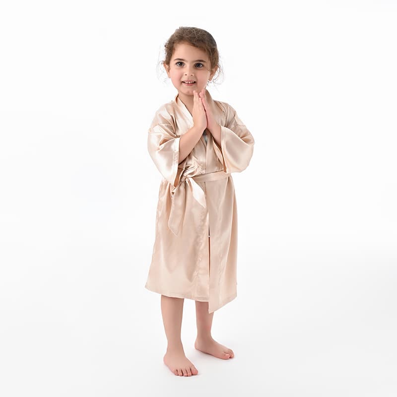 Cross-border Imitation Silk Kids Bathrobe, Export Children's Satin Nightgown, Baby Catwalk Cardigan