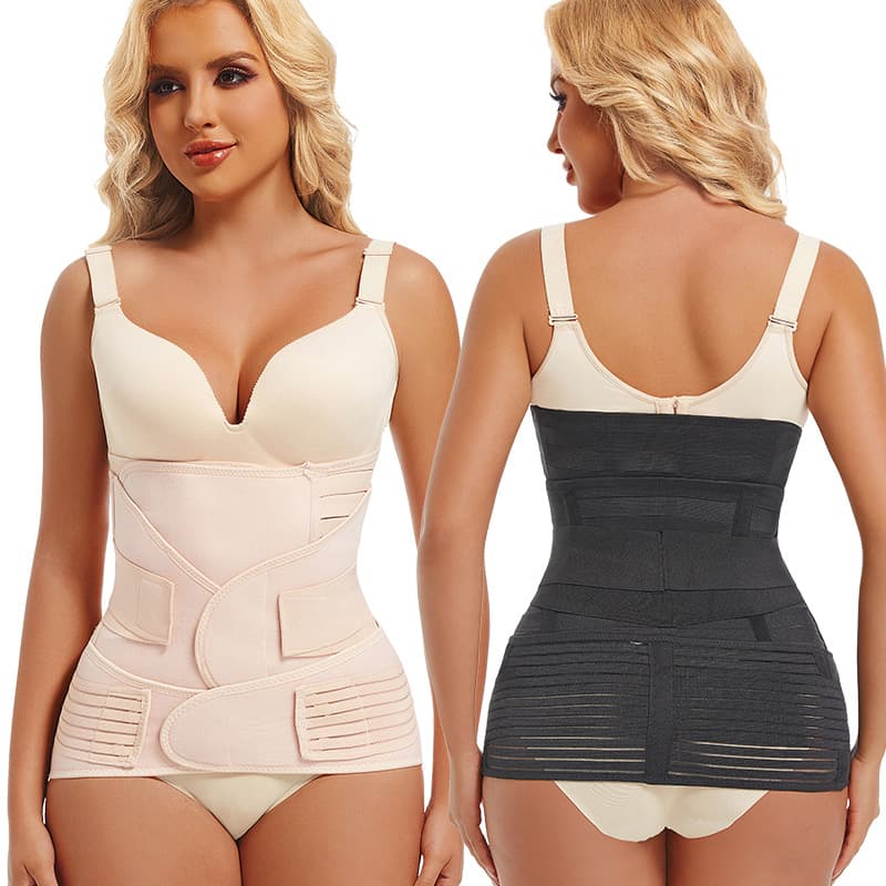 Postpartum Abdominal Binder Women's Special Delivery C-section Three-piece Set Large Size Waist Belt Recovery Strap