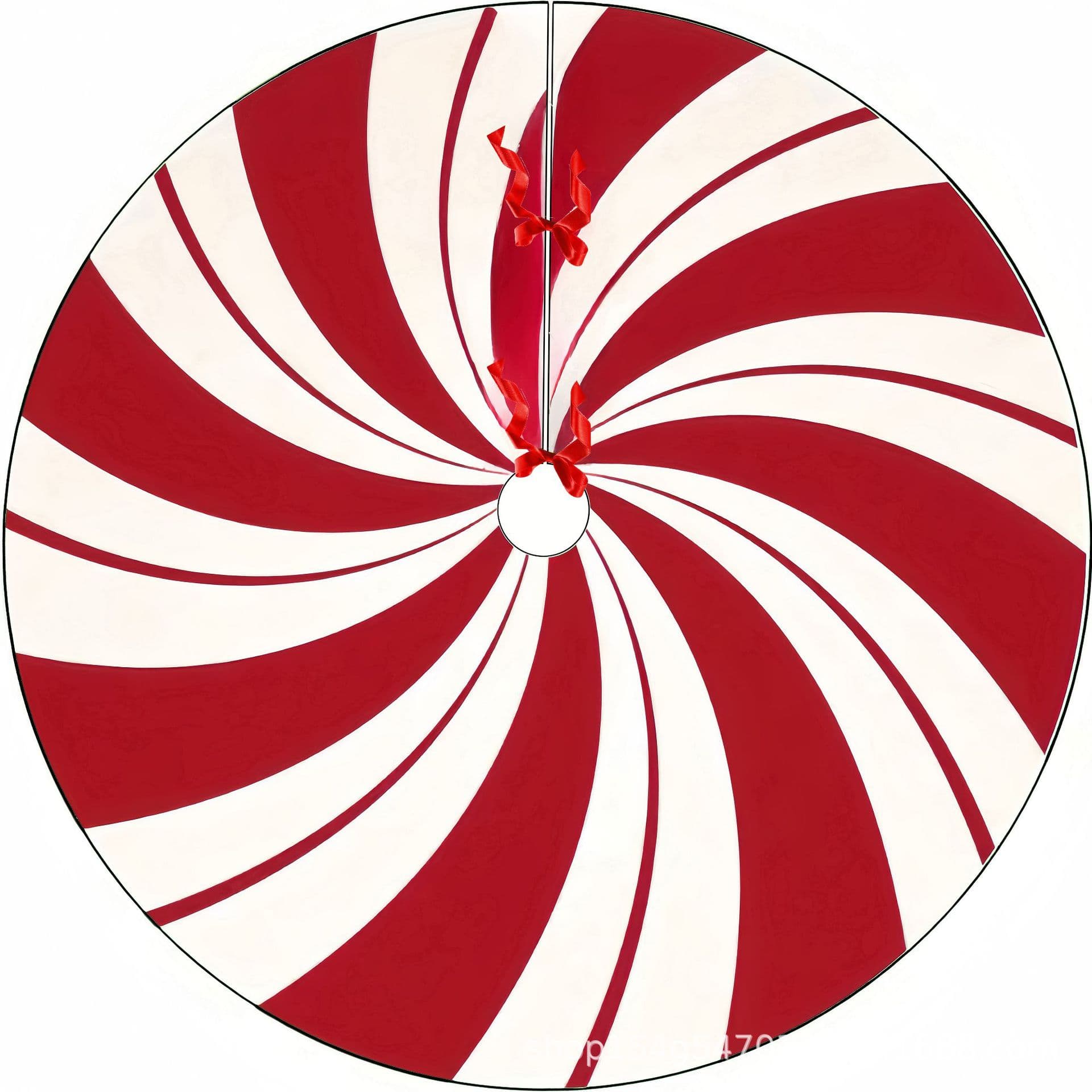 Cross-border Christmas Tree Skirt Carpet Hotel Mall Window Display Home Ornament Red White Spiral