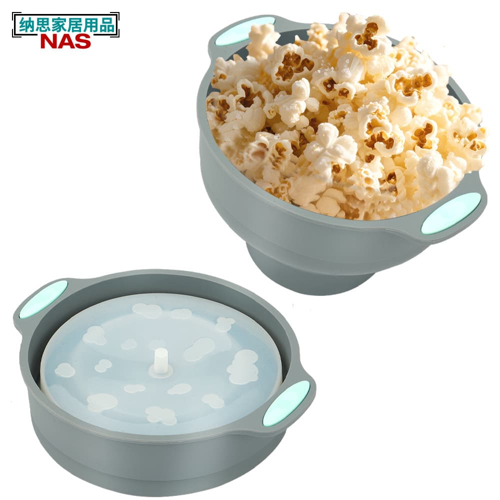 Silicone collapsible popcorn bucket snack popcorn mold bowl microwave cake mold baking bread fermentation plate