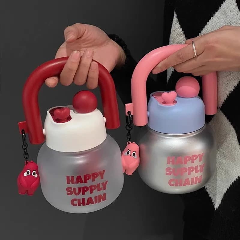 Large Belly Double Drinking Cup Women's Tumbler Large Capacity High Temperature Resistant Portable Kettle Space Cup Plastic Pipette Cup Wholesale