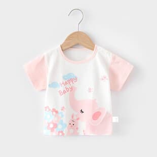 Kids' Short-Sleeve T-Shirt 2025 New Style, Boys' Cotton Summer Wear, Girls' Cartoon Short Sleeve Top, Baby Thin Trendy