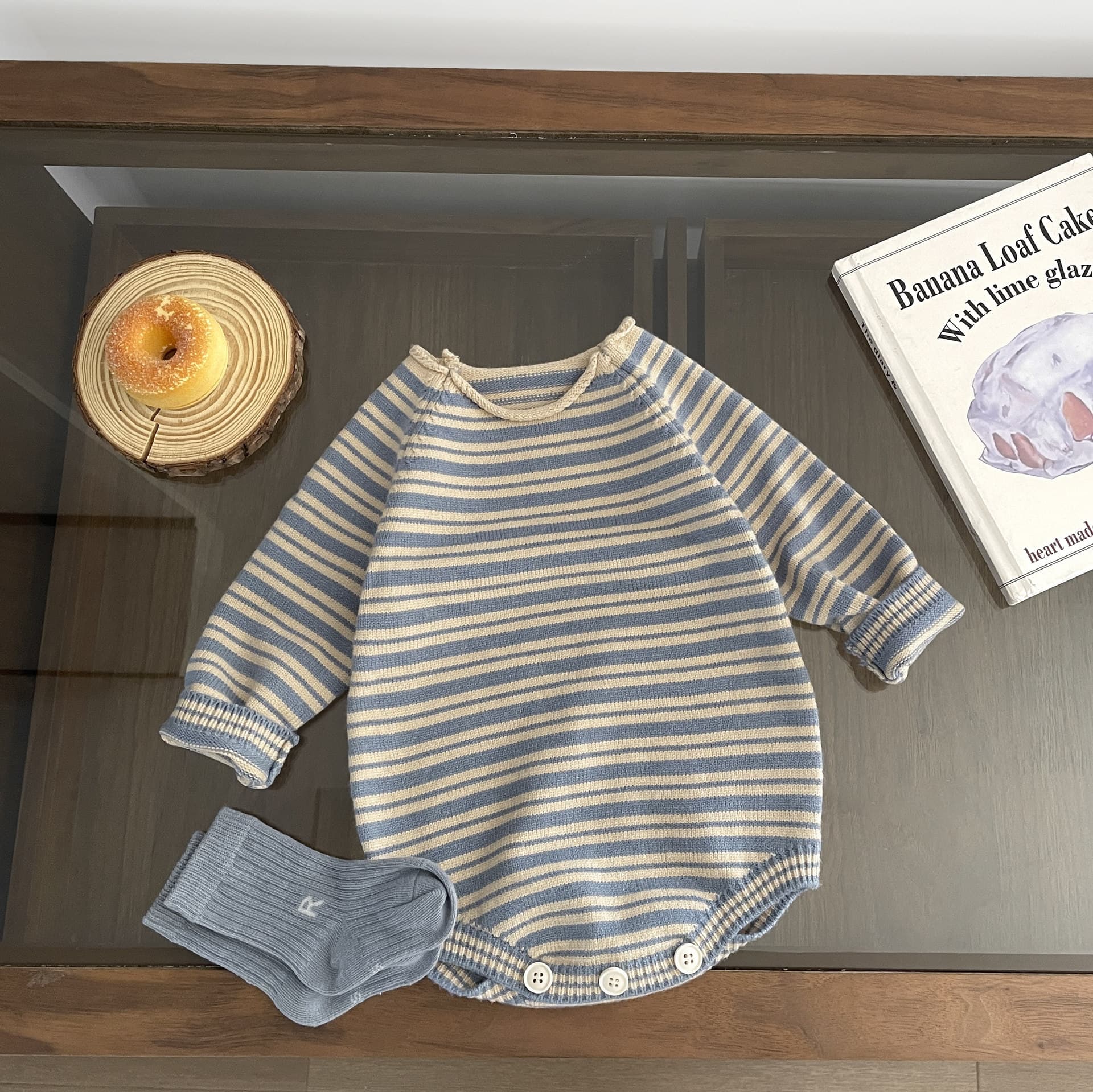 Baby Knitted Romper INS Style Striped Infant Outfit Sweater Bodysuit Spring Autumn Newborn Jumpsuit