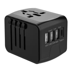 Travel Adapter 3 USB with Type C Universal Socket US EU UK AU Standard Multi-Function Charger