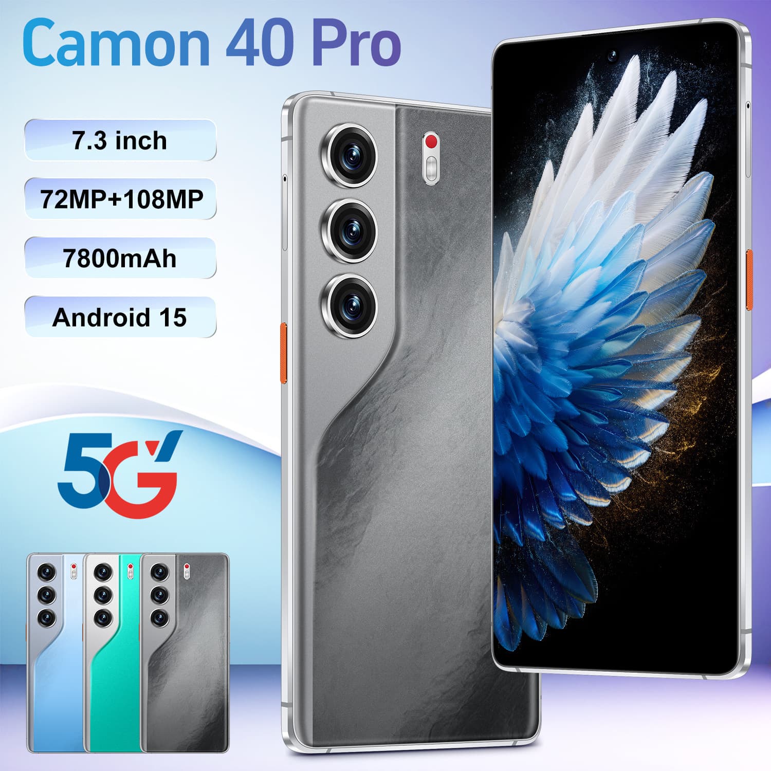 Camon 40 Pro Cross-border New 7.3-inch incell Screen 3+32GB Android Smartphone Fast Charge All-in-One